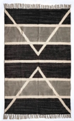Round Shape Jute Hemp Rug Black Colour